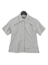 Spray Way Damen Shirt UK 12 Grau 100% Polyamid Kurzarm Kragen Basic