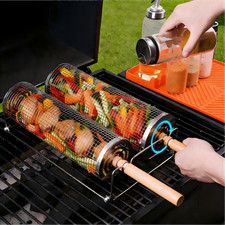 Grillkorb rollend edelstahl - grillkorb,