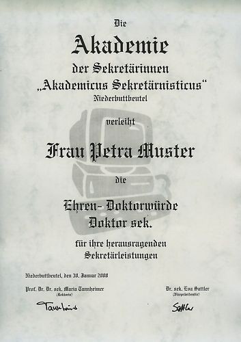 Diplom urkunde ehren doktor - diplom,