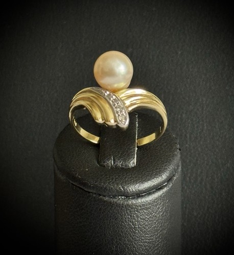 Goldring mit zuchtperle gold - goldring,