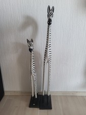 Holz Zebra Handarbeit Deko Figur Schwarz Weiß Gestreift Afrika Tiere Figur