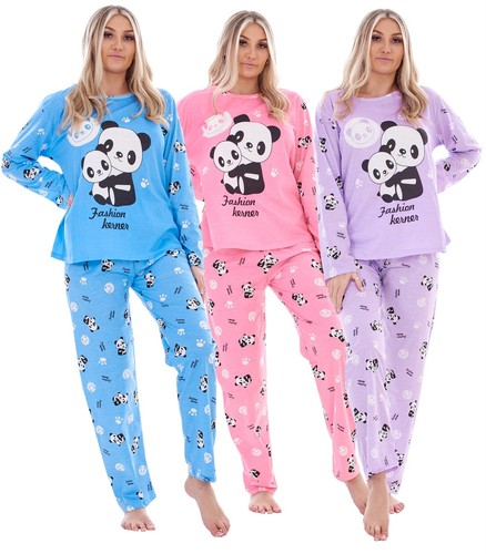 Damen pyjama set panda teddy - pyjama,