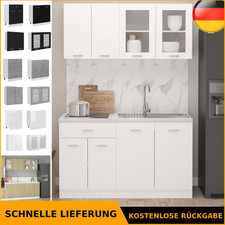 Küchenzeile 4-tlg. Holzwerkstoff Küchenschrank Einbauküche Viele Farben vidaXL