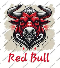 Bügelbild ca. 20x22 Red Bull