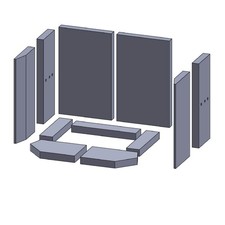 Feuerraumauskleidung Passend für Eurotherm** Kamin & Ofen 11-teilig