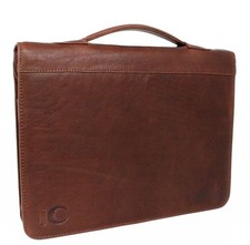 HANDMADE Konferenzmappe Leder Ringbuch A4 Dokumentenmappe 12 Zoll iPad mit RFID