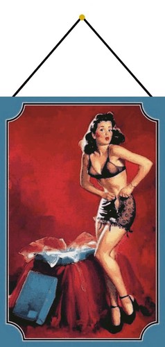 Blechschild 20x30 pin girl - blechschild, up