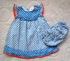 Baby Boden - Sommer Kleid mit Rüschen Hose /Badehose - Gr. 68 (3-6 Monate) Blau