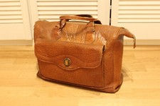 Alte Reisetasche, 50er Jahre, gepresstes Rindsleder, guter Zustand, KULT!!