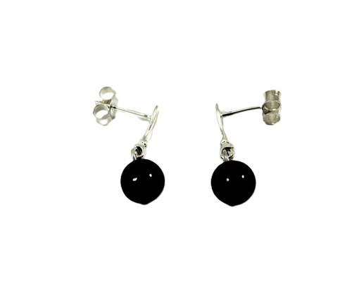 Gagat jett ohrringe 7mm farbe - gagat,