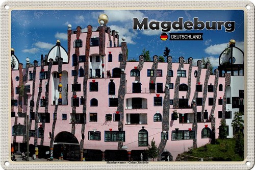 Blechschild städte magdeburg - blechschild,