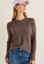 CECIL 303315 COSY Pullover langarm Strukturdetails softes Tragegefühl meliert