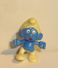 STELZEN SCHLUMPF *hellblau bemalt* OLYMPIADE DER SCHLÜMPFE 1983 Original