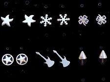 Edelstahl Motiv Ohrstecker Ohrringe Kegel Kleeblat Seestern Schneeflocke Auswahl