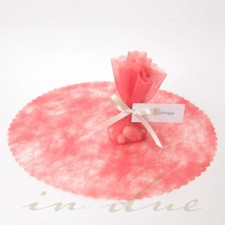 100 Mandelkreise apricot f. Hochzeitsmandeln Tüllkreise