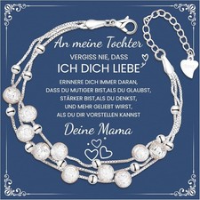 Tochter Armband Silber Damen Geschenk für die Tochter 3 in 1 Damen