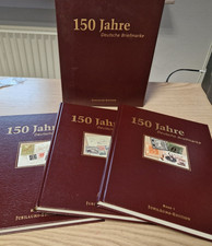 150 Jahre Deutsche Briefmarke - 3 Bücher im Schuber mit Original Briefmarken