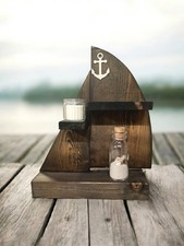Segelboot Regal Holz Anker