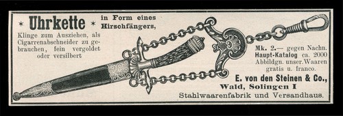 Alte reklame 1901 uhrkette - alte,