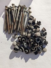 25x DDR ESKA Schrauben Dach Wellplatten 120mm mit Pilz und Kappe, gebraucht