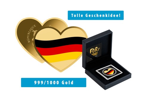 Goldmünze motiv herz - goldmünze, "herz