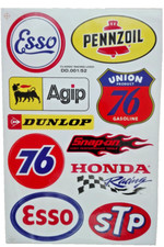 10 Sticker Aufkleber auf Bogen Autotuning Motorcross Pennzoil, Agip, STP, Racing