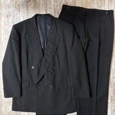 Anzug Setup Zweireiher Sakko schwarz mit Versteller