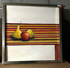 Wunderschöne Bild Hinterglas Obst, Holzrahmen 75 x 75 cm (H x B) Signiert