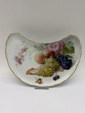 Meissen Nierenschale Schale mit Blumen , Früchtemalerei u Gold nach Braunsdorf