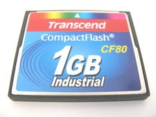 1GB Compact Flash Card CF80 Industrial ( 1 GB CF Karte ) TRANSCEND gebraucht