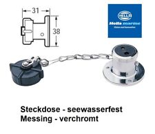 Hella Marine Steckdose 2-polig Messing verchromt 12V 22A Mit Schraubklemmen