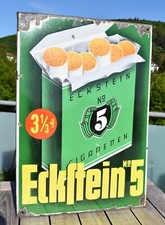 Altes Emailschild " Eckstein Cigaretten NO 5"