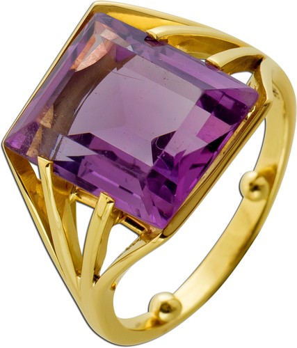 Amethyst ring gold 585 - amethyst,