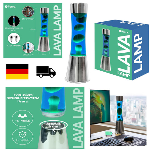 Lavalampe blau 395 metall - lavalampe, cm
