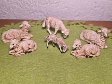 6x Schafe alt Krippenfiguren