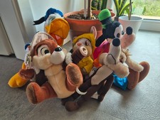 Disney Plüsch Figuren um 2000 - Donald, Goofy, Klopfer, Coyote, Hörnchen