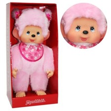 Kirschblüten-Mädchen | 45 cm | Monchhichi Puppe | Mädchen | Pink | rosa Fell