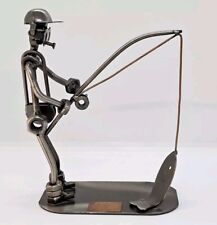 Angler - Figur - Schraubenmännchen - Metall - Steelman 24 Handmade - (24KI)