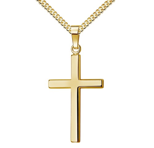 Kreuz anhänger 333 gold - gold, 8