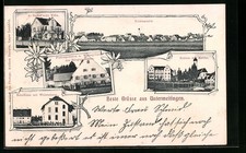Passepartout-AK Untermeitingen, Totalansicht, Imhofsche Villa, Post und Wohnhau 