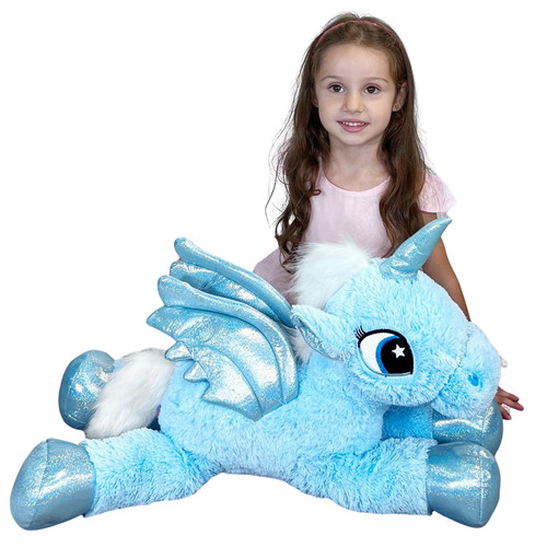 Einhorn plüsch 60cm - plüsch, blau