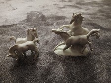 Porzellan Figur Laufende Pferde GDR Blaue Krone 7315 Porzellanfigur Vintage 70