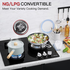 7750W 60cm Glas Gaskochfeld 3