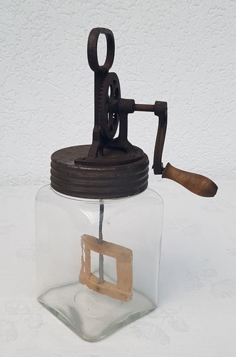 Antike glas butterschleuder - antike, 2
