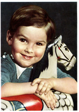 AK Kind mit Schaukelpferd –