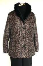 Schöne Winter Jacke, Steppjacke, Leo Muster, schwarz/braun, Gr: 48/50, QVC, Neu!