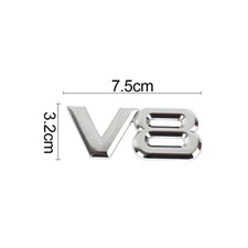 2PCS Car Metal 3D V8 Logo