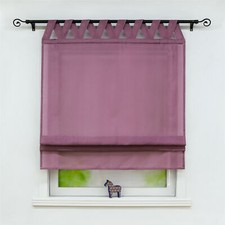 Raffrollo mit Schlaufen Raffgardine Wohnzimmer Gardinen Küche Halbtransparent