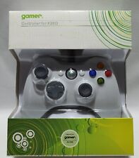 Gamer Xbox 360 Controller White Wired 2,7 m Long Cable New