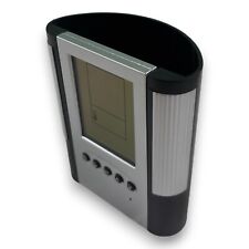 LCD Uhr mit Stiftehalter - Digitalwecker Tischuhr Büro Organizer Geschenk